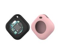 Smart GPS Tracker Works With for A-pple Find My APP Pet Kids Luggage Key Tracking Global Accurate Positioning Bluetooth-compatible Tag Tracker (black + pink protective case)