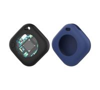 Smart GPS Tracker Works With for A-pple Find My APP Pet Kids Luggage Key Tracking Global Accurate Positioning Bluetooth-compatible Tag Tracker (black + blue protective case)