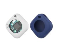 Smart GPS Tracker Works With for A-pple Find My APP Pet Kids Luggage Key Tracking Global Accurate Positioning Bluetooth-compatible Tag Tracker (white + blue protective case)