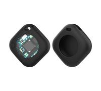 Smart GPS Tracker Works With for A-pple Find My APP Pet Kids Luggage Key Tracking Global Accurate Positioning Bluetooth-compatible Tag Tracker (black + black protective case)