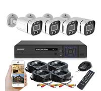 Smart HD CCTV Camera System, 4 Channel 1080P Security DVR with 4 x 2MP Outdoor Bullet Cameras and 1TB Hard Drive, Night Vision, Waterproof, Easy Mobile and PC Access
