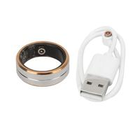Smart Health Ring Ceramic Ring Stainless Steel Ring with APP Sleep Monitoring Step Counting Camera Control IP68 Waterproof Smart Ring Fitness Tracker for Men Women Silver Gold
