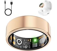 Smart Health Ring for Women Men, Fitness Tracker Ring with Heart Rate, Blood Oxygen, Sleep Tracker, Step Tracker, No Subscription Fee, IP68 Waterproof Smart Ring for iphone & Android (Rose Gold, 11#)