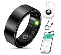 Smart Health Ring for Women Men Fitness Tracker with Heart Rate, Blood Oxygen, Blood Pressure, Sleep Monitoring, Step Counting, IP68 Waterproof for iPhone and Android, No Subscription Fee, Black 7