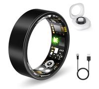 Smart Health Rings for Women Men, Fitness Tracker with Heart Rate, Blood Oxygen, HRV, Sleep Tracker, Step Tracker, No Subscription Fee, IP68 Waterproof Smart Ring for iPhone & Android (Black 6#)