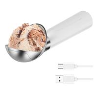 Smart Heated Ice Cream Scoop Creative Rechargeable Electric Ice Cream Scoop Kit Safe Self Warming Spoon IP67 Waterproof Automatic Heated Food Dessert, Best Icecream Scooper