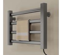 Smart Heated Towel Rack 80W Wall Mounted Towel Warmer Electric Towel Drying Rack 55°C Constant Temperature 4 Bars Compact Design for Bathroom Plug in Radiator