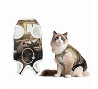 Smart Hedgehog Dog Surgery Suit Recovery Suit, 100% Cotton Breathable Full Body Dog & Cat Surgical Suit with Cute Prints, Alternative to Cone for Spay Neuter Wound Care, Male & Female Pets Medium
