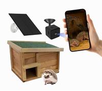 Smart Hedgehog House with HD Camera - Solar-Powered Wi-Fi Nest Box with Night Vision, Motion Sensor & Audio Alerts | Live Streaming to Phone | Garden Wildlife Shelter | Gift for Nature Lovers