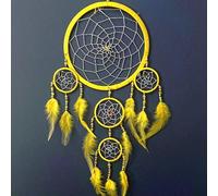 Smart Hippo Large Yellow Dream Catcher with silver beads and coloured jewels