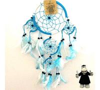 Smart Hippo Sky Blue Turquoise & White Football Dream Catcher