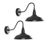 Smart Home,20" Vintage Black Gooseneck Outdoor Wall Sconce - Waterproof Farmhouse Barn Light Retro Patio Garage Luminaire Large Wall Mount Fixture for