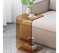 Smart Home, Acrylic Side Table, U-Shape Clear Coffee Table, Small Sofa Side Table for Living Room or Bedroom, Modern Transparent Corner Table