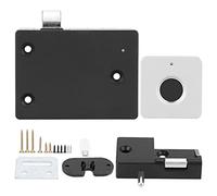 Smart Home Door Locks Fingerprint Aluminum Alloy Electric Cabinet Drawer Square Silver Hardware Security System Desk File Storage Gadgets Devices Cordless Power Source Operated (Square Aluminum Alloy