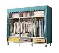 Smart Home,Fabric Canvas Cupboard Three Layers with Partition, Open Wardrobe Hanging Area, Storage Cubic Drawer - Storage Cupboard