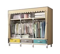 Smart Home,Fabric Canvas Cupboard Three Layers with Partition, Open Wardrobe Hanging Area, Storage Cubic Drawer - Storage Cupboard