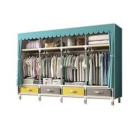 Smart Home,Fabric Canvas Cupboard Three Layers with Partition, Open Wardrobe Hanging Area, Storage Cubic Drawer - Storage Cupboard