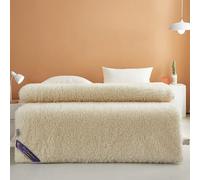 Smart Home Gadgets, Wool Fleece Fitted Mattress Cover Pad,Winter Wool Bed Topper with Straps,Soft Foldable Breathable Underblanket for Floor, Guest, Bed, S