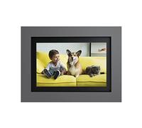 Smart Home Photoshare 8" WiFi Digital Picture Frame, Send Pics from Phone to Frames, 8 GB, Holds 5,000+ Photos, HD Touchscreen, Grey Wood Frame, Easy Setup, No Fees