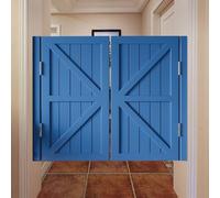 Smart Home,Solid Wood Saloon Doors W80cmxH90cm, 2-Paneled Swinging Cafe Bar Door, Batwing Door Auto Close Hinges, Restaurant Double-Action Kitche