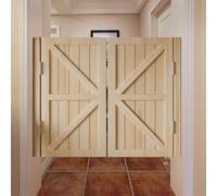 Smart Home,Solid Wood Saloon Doors W80cmxH90cm, 2-Paneled Swinging Cafe Bar Door, Batwing Door Auto Close Hinges, Restaurant Double-Action Kitche