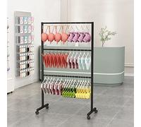 Smart Home,Underwear Display Rack for Clothing Store with Wheels - Commercial Free Standing Hanger for Bra, Lingerie, Swimwear - Retail Shelving Garme