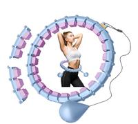Smart Hoop Adult with Weight Ball, Ultra Quiet Hula Hoop for Weight Loss with 32 Removable Segments, Hullahub Hoop for Weight Loss, Max Waist Circumference 165 cm (Blue Purple)