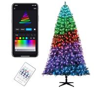 Smart Horsetail Christmas Tree Lights Decorations with Ring APP, 200LED 65ft Fairy String Lights Plug In Outdoor & Indoor Waterfall Xmas Tree Coloured Lights with Remote Control IP65 Waterproof
