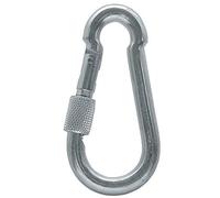 Smart House GB Galvanised Carabiner Snap Spring Clip Hook Karabiner Locking Carabina (7mm, Pack size: 2)