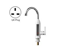 Smart Household Digital Display Instant Hot Kitchen Electric Faucet, Plug: UK Plug(White)