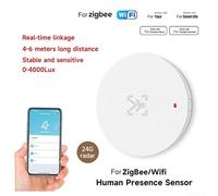 Smart Human Presence Motion Sensor 24G mmWave Detection Light Intensity Perception App Control Compatible with Hub Home Automation White(ForZigbee)