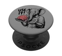 Smart Humor Elephant Sarcastic Brain Quote PopSockets Adhesive PopGrip