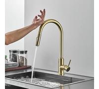 Smart induction kitchen pull-out multi-model nozzle touch control panel mounted hot and cold water mixer touchable faucet(Brushed Nickel D)