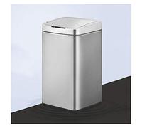 Smart Induction Trash Can 10L - Sleek Silver Kitchen & Living Room Waste Bin with Lid High Capacity Easy to Use Household Garbage Bin Modern Design