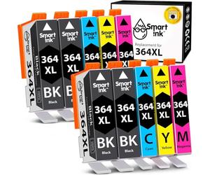 Smart Ink Compatible Ink Cartridge Replacement for HP 364 XL 364XL 10 Multipack (4BK & 2C/M/Y) for HP Photosmart 5520 5510 6520 7510 7520 5524 6510 5515 B210 C6380 DeskJet 3520 3070A OfficeJet 4620
