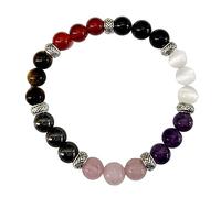 Smart Intentions Anxiety Relief Bracelet for Women - Unique Healing Stones Bracelet for Stress Relief & Meditation, Stretchable Beads Bands with Natural Healing Energy, 14 Different Crystals, One Size