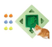 Smart Interactive Cat Toy - Automatic Rotating Teaser Box with Replaceable Feathers, Self-Play Enrichment Toy for Indoor Kittens & Cats, USB Rechargeable Motorized Fun (F)