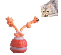 Smart Interactive Dog Toy, Motion-Activated & Automatic Rolling, USB Rechargeable Smart Ball with Teaser Rope & Squeaky Sound for Small & Medium Dogs, Puppy Stimulation Toy (Orange)