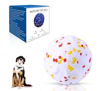 Smart Interactive Dog Toys【New E-TPU Material】 Automatic Moving, Crazy Bouncing and Rotating Interactive Dog Ball,IPX7 Waterproof Design,Pet Active Rolling Ball for Medium and Large Dogs (White)