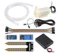 Smart Irrigation Kit with Capacitive Soil Moisture Sensor, 1-Channel Relay, Water Pump, and 1m Tubing - Efficient Garden Watering and Moisture Detection System