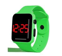 SMART-J LED Digital Watch Unisex Glow Time | Red on Black Display, Adjustable Coloured Silicone Strap | Urban Teen Fashion, Minimal Design, Young and Trendy Gift Idea, green, Classic