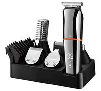 Smart-J Men's Beard Trimmer 10 in 1 - Hair Clipper, Precision Trimmer, Nose / Ear Trimmer - LED Display, USB Charging, Base Included, Waterproof IPX6 - Multifunctional Grooming Kit