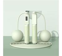 Smart Jump Rope with Counter, Weighted Rope-Free 2-in-1 Design, Magnetic Bearing Fitness Skipping Rope for Fat Burning Workouts(Light green,Rope+ball)