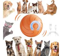 Smart jumping ball for dogs & Cats Duraspin Dog Bouncing Ball Random Path Electric Automatic Moving and Rolling Pets Toy Interactive Jumping Vibrating Bouncing Balls for Puppy Toys(1Pack,Orange)