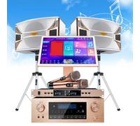 Smart Karaoke Machine, Lyrics Display, 3TB Hard Drive, AI Voice Song Request, 27 Languages, 2 Wireless Microphones, 2 Speakers, 750W Reverb, for Any Occasion