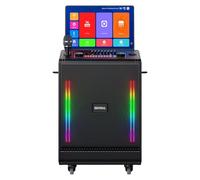 Smart Karaoke Machine with 17.3 Inch Touch Screen & Lyrics Display, Up to 1200W Powerful Speaker, Super Deep Bass Sound for Home Party, Outdoor - Perfect for Adults, Kids, Singers & Music Lovers