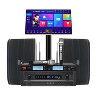 Smart Karaoke Machine with 2 10-inch Speakers and 2 Microphones, 1.1 Million Songs Library, Multi-language Support for Home and Outdoor Parties