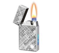 Smart Kerosene Lighter, Voice-Activated Soft Flame Lighter, Four Ignition Modes, Visible Fuel Tank, Cool Retro Lighter, Suitable for Gifts and Collections(B)