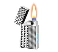 Smart Kerosene Lighter, Voice-Activated Soft Flame Lighter, Four Ignition Modes, Visible Fuel Tank, Cool Retro Lighter, Suitable for Gifts and Collections(E)