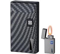 Smart Kerosene Soft Flame Lighter, Windproof Plasma Double Arc Lighter, 5 Ignition Methods, USB Charging Suitable(C)